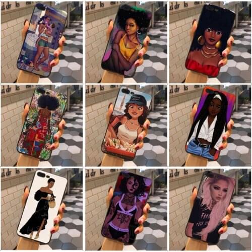 Beautiful Afro Girls Diy Colorful Printing For iphone 7 7plus X XS XR XSMax 8 8plus 5 5s 6s 6s Plus 12 mini 12PRO Max