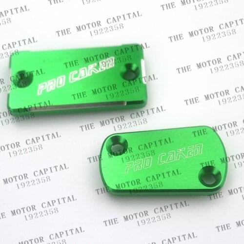 CNC Front & Rear Oil Fluid Brake Reservoir Cap Cover Fit KAWASAKI KX250F KX125 KX250 KX450F KLX450R Motorcycle MX Dirt Bike