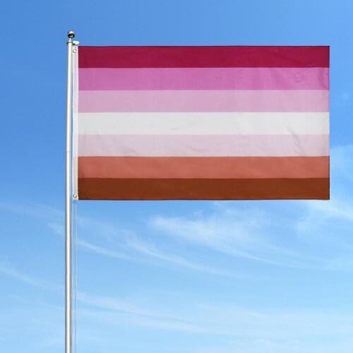 LGBT Flag Durable Bisexual Progress Pride Rainbow Flag Anti-UV Lipstick Les Rainbow Banner for Gay parade Supplies Home Decor