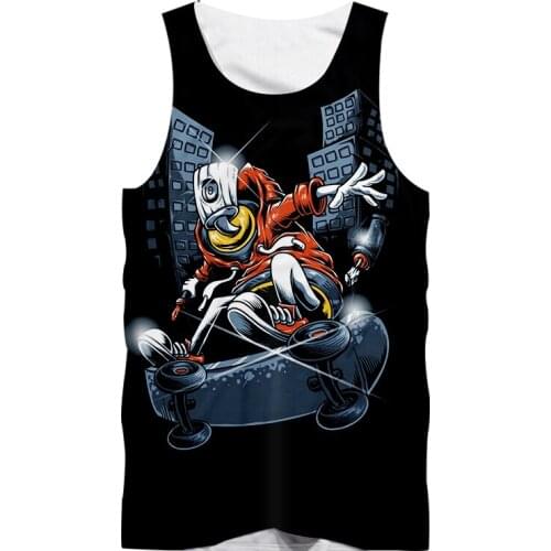 IFPD EU Size New Harajuku Mens Casual Tank Top Cool 3D Print Graffiti Spray Paint Vest Mans Fit Sleeveless Plus Size Clothing