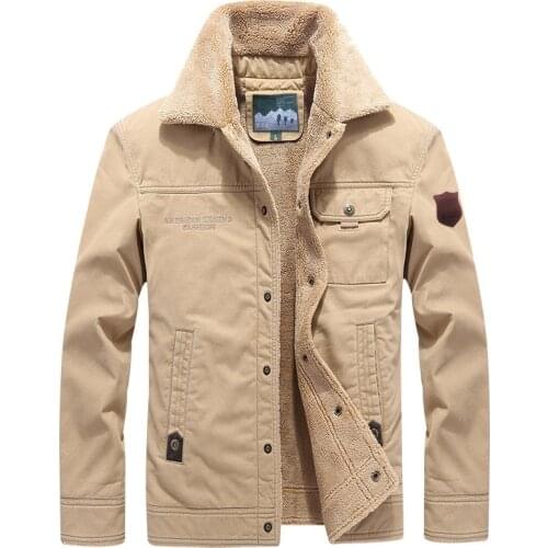 Mens Winter Clothes Thicken and Keep Warm.Cotton-padded Jacket Mens Casual Lamb Coat and Cashmere Jacket Cotton-padded
