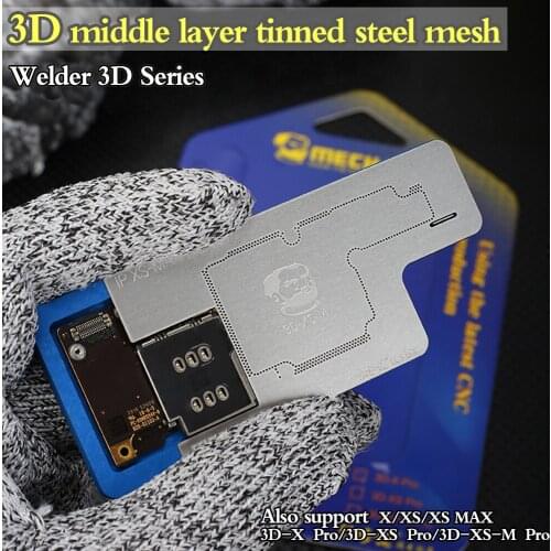 3D BGA Reballing Stencil Kit for iPhone X Motherboard Middle Layer Planting Tin Template Reballing Plate Soldering Net