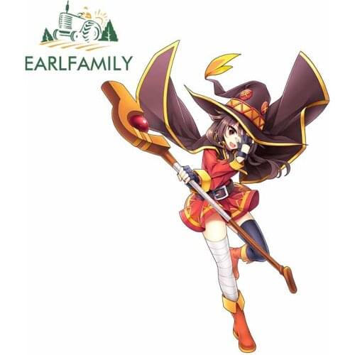 EARLFAMILY 13cm x 9.5cm for Megumin Konosuba RV Decal Refrigerator Scratch-Proof Car Stickers Windshield Personality Car Styling