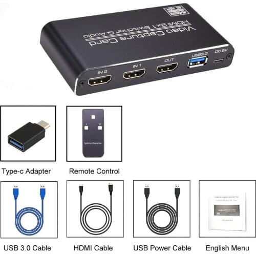 NEW Mini HD 1080P to USB Video Capture Card 4K USB3.0 USB2.0 Audio Video Game Recording Box for Computer Youtube OBS Etc