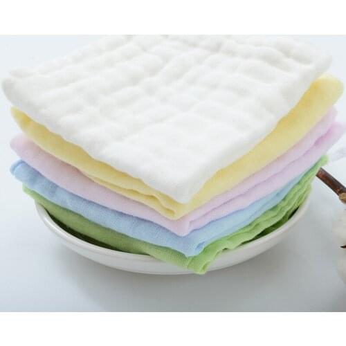 10PC/LOT The New Soft Washed Organza Handkerchief Small Newborn Baby Face Towel 100% Cotton Slobber Towel TRQ1241