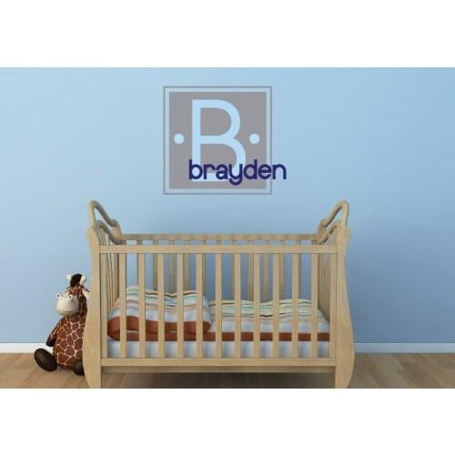 Personalized Initial Name Wall Sticker For Kids Gifts Bedroom Nursery Wall Art Wallpaper Home Decor Decorate Vinyl Mural S-330