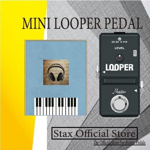 Rowin 48K Looper Electric Guitar Effect Loop Pedal 10 Minutes of Looping Unlimited Overdubs USB Port True Bypass