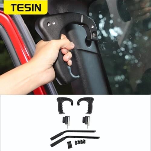 TESIN Armrests for Jeep Wrangler JK Car Front Rear Door Roof Top Grab Handle Bar for Jeep Wrangler JK 2007-2017 Car Accessories