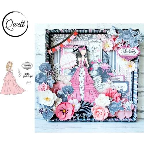 QWELL 6*8 inch Clear Stamps Slim Blonde Girl Lipstick Handbag for Paper Craft Cards Decoration Album DIY Scrapbooking 2021 New