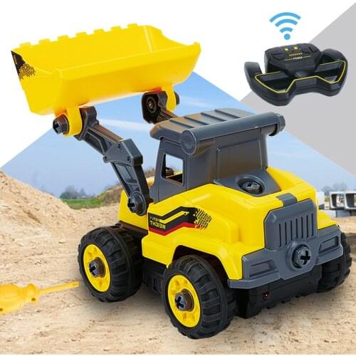 RC Car Toy DIY Remote Control Excavator Truck Bulldozer Assemble Model Kit for Children Boys Radio Control Machine