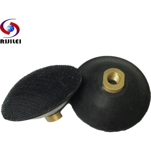 RIJILEI 4Inch Arc Shape Rubber Backer Pads 3Inch Resin Polishing Pad M14/M16 Holder Convex Backer Pad for Angle Grinder N002