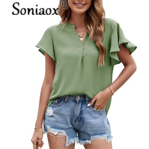 Soniaox Womens Chiffon Blouses