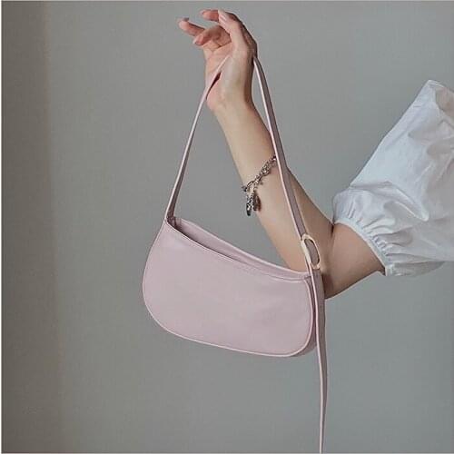 Baguette Bag for Women Fashion Solid Color Shoulder Bag Womens Handbag Design PU Leather Luxury Bag Tote Mini Purse Female
