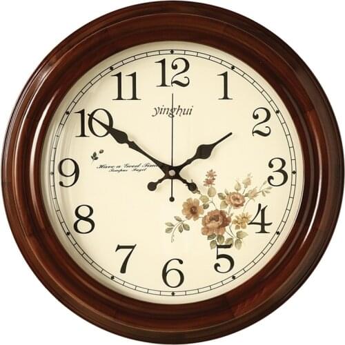 Silent Design Wall Clock Digital Vintage Quartz Antique Kitchen Wall Clock Wooden Mute Living Room Duvar Saati Home Decor AD50WC