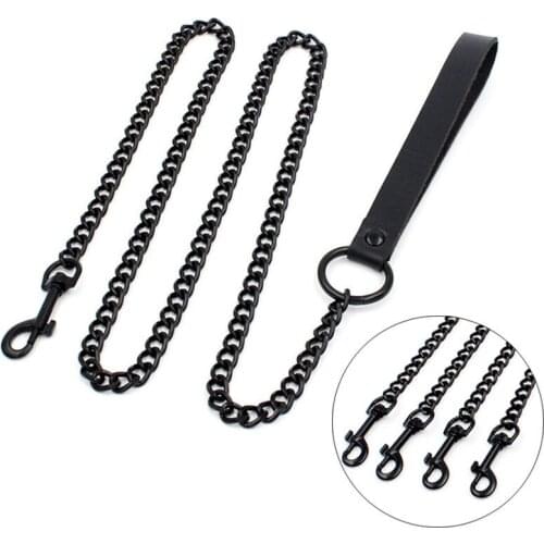 Trendy Punk Black Chain Choker Goth Collar Line Chain Traction Necklace Leather Bondage Jewelry Bondage Necklaces Pendants 2020