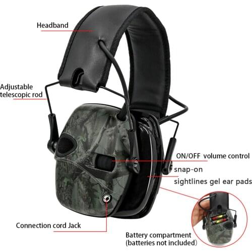 Tactical Electronic Shooting Hearing Protective Sound Amplification Noise Reduction Ear Muffs Sightlines Gel Earmuffs Headset