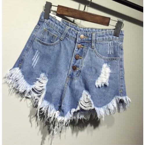 Casual summer hot sale denim women shorts high waists fur-lined leg-openings Plus size sexy short Jeans plue size 6XL