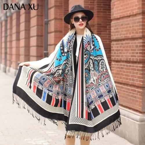 DANA XU Bufanda Mujer Wool Poncho Head Women Lady Carf And Warm Shawl Stoles Bandana Scarf Hijab Luxury Brand Foulard Pashmina