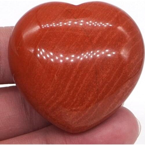 1.5" Puffy Love Heart Assorted Natural Red Jasper Crystal Hand Carving Stone Reiki Healing Energy Chakra Gift