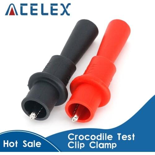 1 Pair Alligator Crocodile Test Clip Clamp For Multimeter Tester Probe New