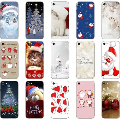 306DD happy New Year merry Christmas Tree Snow Soft Silicone Cover Case for iphone 5 5s se 6 6s 8 plus 7 7 Plus X XS SR MAX case