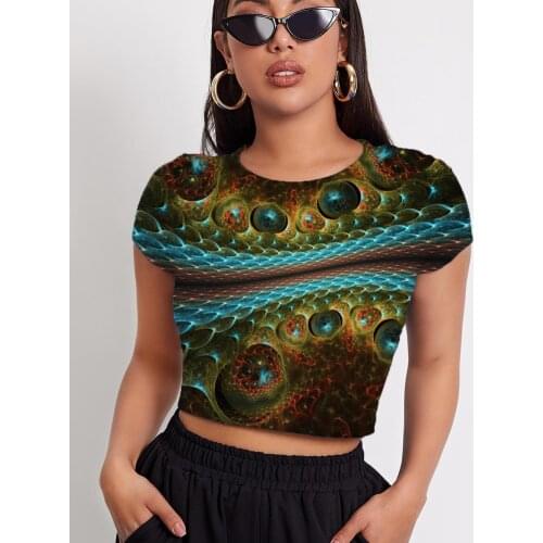 3d Tshirt Colorful T shirt Women Snake Skin Funny T shirts Abstract Shirt Print Psychedelic Tshirts Casual Womens Clothing