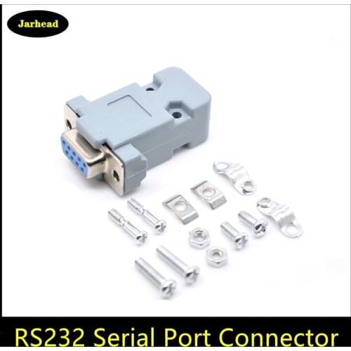 5pcs/set RS232 Serial Port Connector DB9 Female Male Socket Plug Connector 9 Pin Copper RS232 COM Adapter With Plastic Case