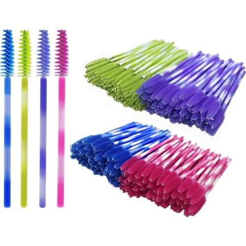 50Pcs Eyelash Brushes Makeup Brushes Disposable Mascara Wands Applicator Colorful Eye Lashes Cosmetic Brush Eyebrow Makeup Tools
