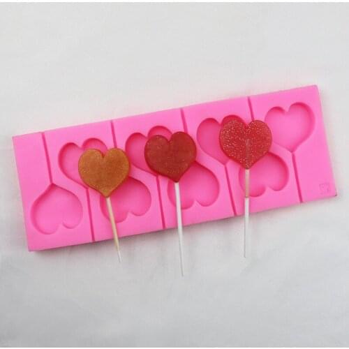 8 Even Love Lollipop Silicone Mold Cake Decoration DIY Baking Mold with 20 Sticks