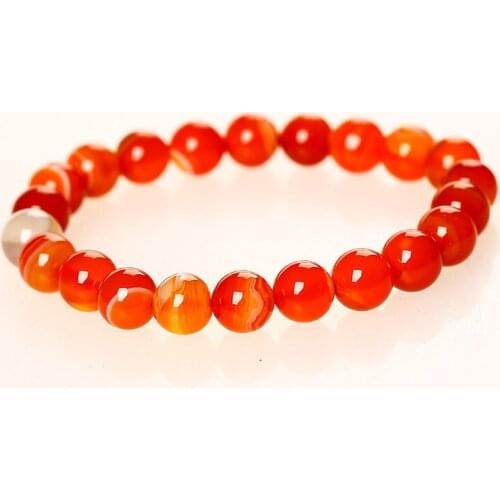 8mm High Quality Natural streaks Red Agate Bracelet Fine Round Beads Green chalcedony Bangles Gift for Women Jade Jewelry