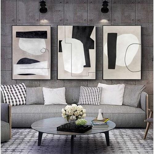 Abstract Vintage Trendy Brush Posters Canvas Paintings Wall Art Print Picture for Bedroom Living Room Interior Home Decoration