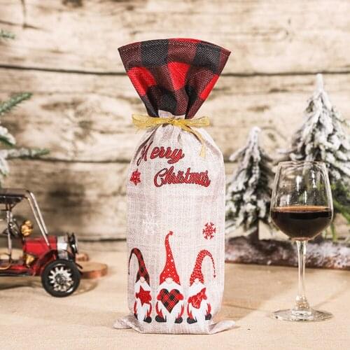 Wine Champagne Bottle Cover Christmas Cartoon Cute Faceless Old Man Table Decor Home Creative Exquisite Gift Items