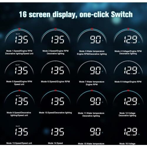Digital Car M8 Speedometer Odometer Head Up Display Overspeed Warning Alarm HUD