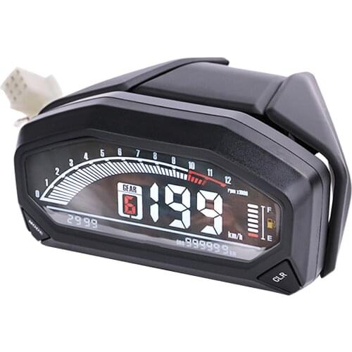 LCD Digital Motorcycle Speedometer Tachometer for 1,2,4 Cylinders Meter