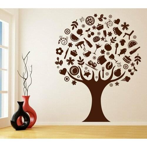 Creatives Wall Decal Foods Tree Interior Design Removable Vinyl Home Decoration for Kitchen Restaurant Dining Room Stickers Q277