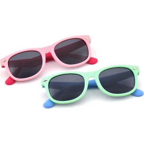 DOISYER New childrens sunglasses Silicone fashion UV protection polarized sunglasses for boys and girls