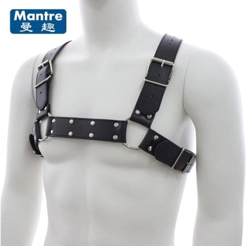 Sexy Man PU Leather Harness Bondage Restraints Erotic Slave Fetish Sex Products Gay Sex Toys For Couples