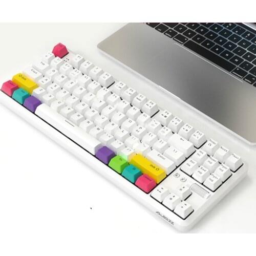 Ajazz K870T Gaming Mechanical Keyboard Blue Brown Black Red RGB Switches 87 Keys Bluetooth Wireless & Type C for Gamer PC Laptop