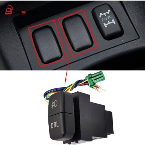 Red Light Dual Switch Car Front Fog Light Switch Daytime Running Light DRL Button With Connection Wire for Mitsubishi LancerX
