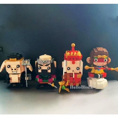 Creator series Journey to the West Bricks Headz Building Blocks Piggy The Monkey King Monk 3D modle kids DIY Toys Christmas gift