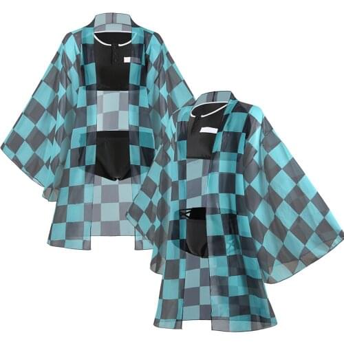 Summer Anime Demon Slayer Kamado Nezuko Swimsuit Cosplay Costume Kimetsu no Yaiba Kimono Agatsuma Zenitsu Sexy Bikini Beach Suit