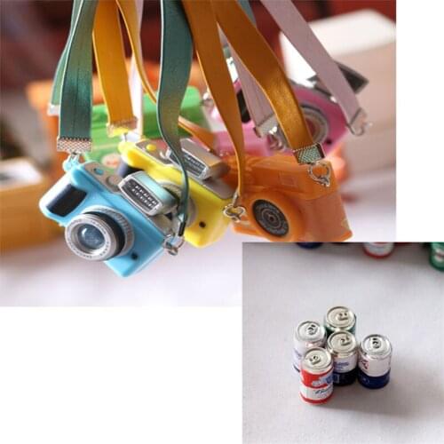 Fashion Doll Accessories 1/6 1/12 Doll House And Doll Cake Decorations Mini Camera & Bottle For Girls Toy Birthday Gift