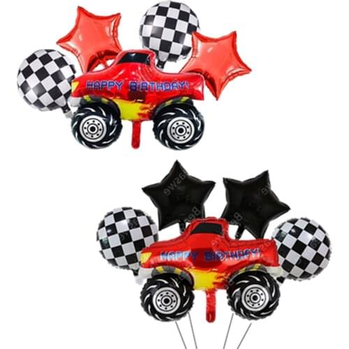 Monster Truck Party Supplies 5PCS Monster Truck Foil Balloons for Kids Birthday Baby Shower Car Theme Party Decor