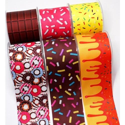 Cartoon Grosgrain/Satin Ribbon Foods Printed Ribbon For Crafts Decoration Bow 10Yards 26537
