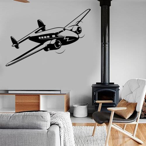 Retro Airplane Air Force Jet Wall Sticker Vinyl Home Decor Desgin Teens Room Boys Kids Bedroom Army Decals Murals Wallpaper A265
