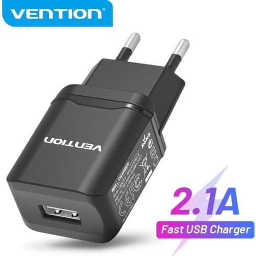 Vention 5V 2.1A USB Charger EU Wall Charger Adapter for iPhone X 8 ipad for Samsung S9 Xiaomi Huawei Fast Mobile Phone Charging