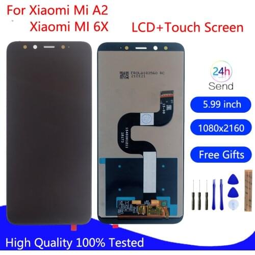 Original For Xiaomi Mi A2 MIA2 Display LCD Touch Screen Digitizer For Xiaomi MI 6X MI6x Phone Parts LCD Display