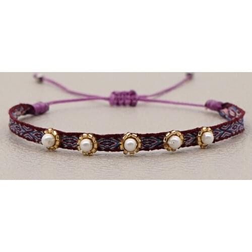 Go2boho Braided Jewellery Bracelet For Women Boho Jewelry Fabric Fashion Hand Woven Friendship Pearl Bracelets 2020 Wholesale