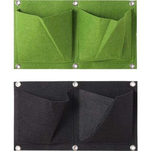 Wall Hanging Planting Bag 2 Pockets Growing Pot Vertical Home Garden Vegetable Flower Cultivation Bag