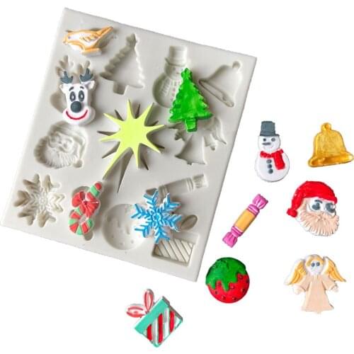 Christmas Gift Bell Fondant Cake Silicone Mold Chocolate Candy Molds Cookies Pastry Biscuits Mould Baking Cake Decoration Tools